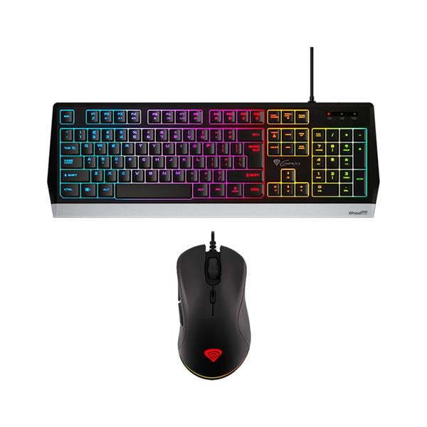 Combo Genesis - Teclado Rhod 300 Rgb Español y Mouse Krypton 200
