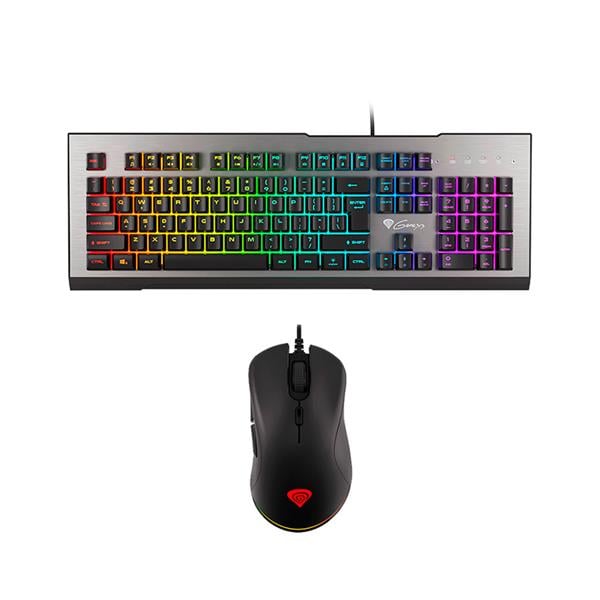 Combo Genesis - Teclado Rhod 500 Rgb Español y Mouse Krypton 200