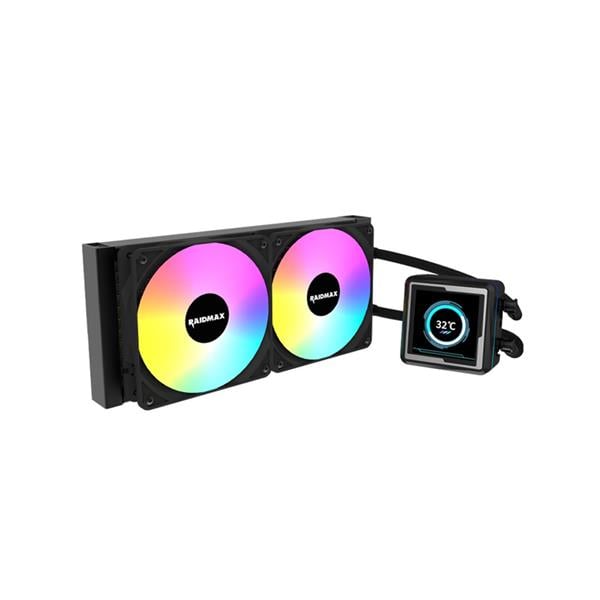 Cpu Water Cooler Raidmax Lm240 Rgb Lcd Display Black