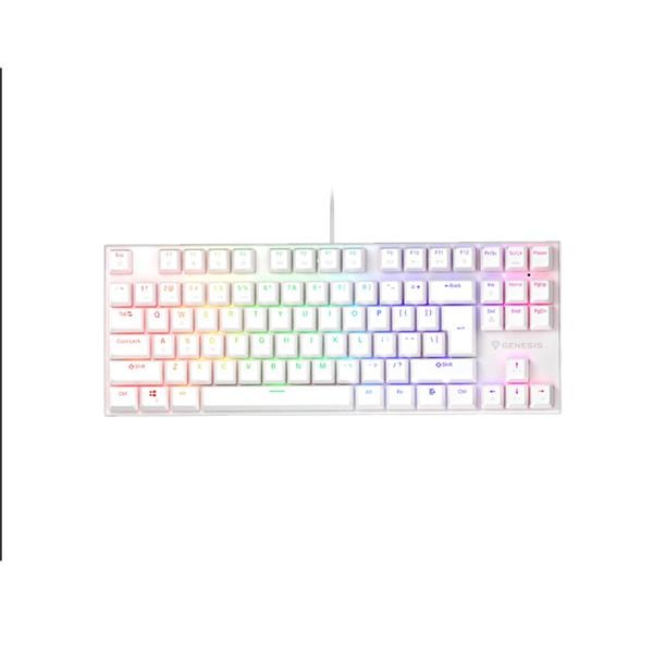 Teclado Mecanico Genesis Thor 303 Tkl Rgb Switch Silent Hot Swap - Layout Us - White