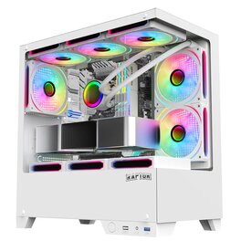 Gabinete Raptor Thunder Strike TG RGB C/Coolers x1 White