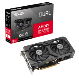 Placa de Video ASUS ATIRadeon RX 7600 Dual 8Gb EVO OC