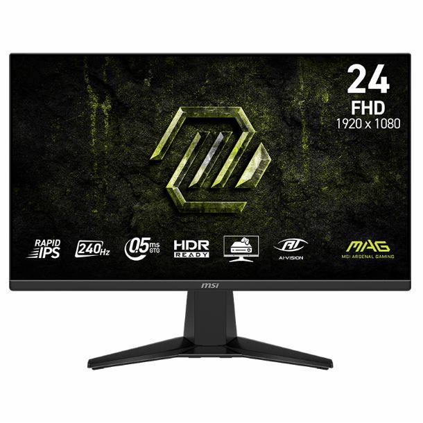 MONITOR GAMER 24" MSI MAG 245F X24 0.5MS 240HZ FHD HDMI DP FICHA USA