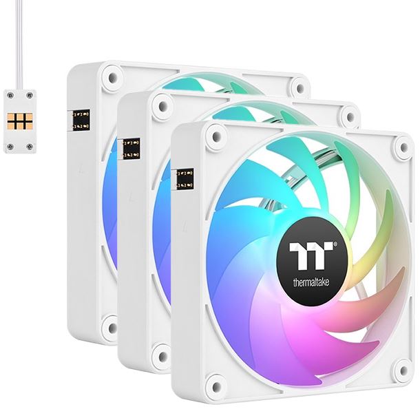 KIT 3 FAN COOLER 120MM THERMALTAKE CT120 EX REVERSE ARGB SYNC SNOW WHITE