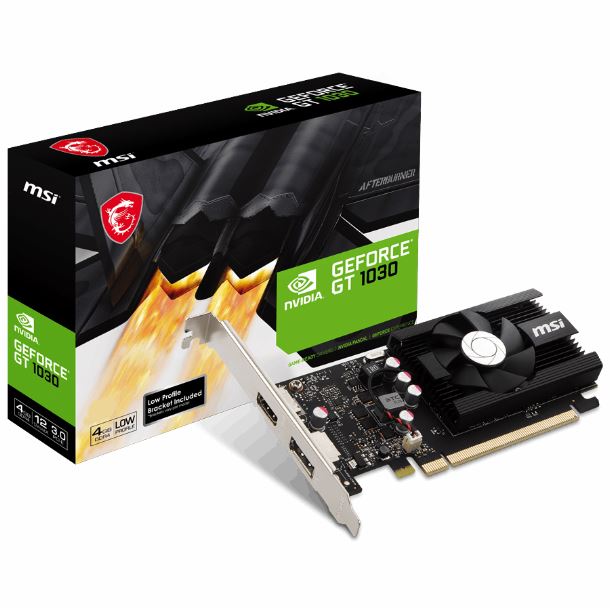 PLACA DE VIDEO GeForce GT 1030 4GB MSI 4DG4 LOW PROFILE