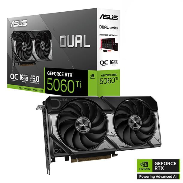 PLACA DE VIDEO GeForce RTX 5060 TI 16GB ASUS DUAL OC EDITION