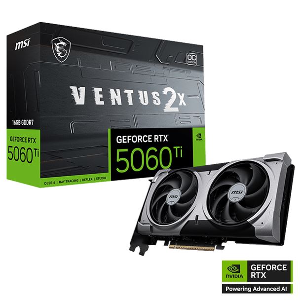 PLACA DE VIDEO GeForce RTX 5060 TI 16GB MSI VENTUS 2X OC PLUS