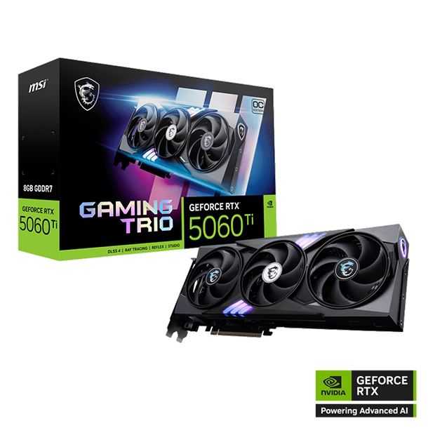 PLACA DE VIDEO GeForce RTX 5060 TI 8GB MSI GAMING TRIO OC