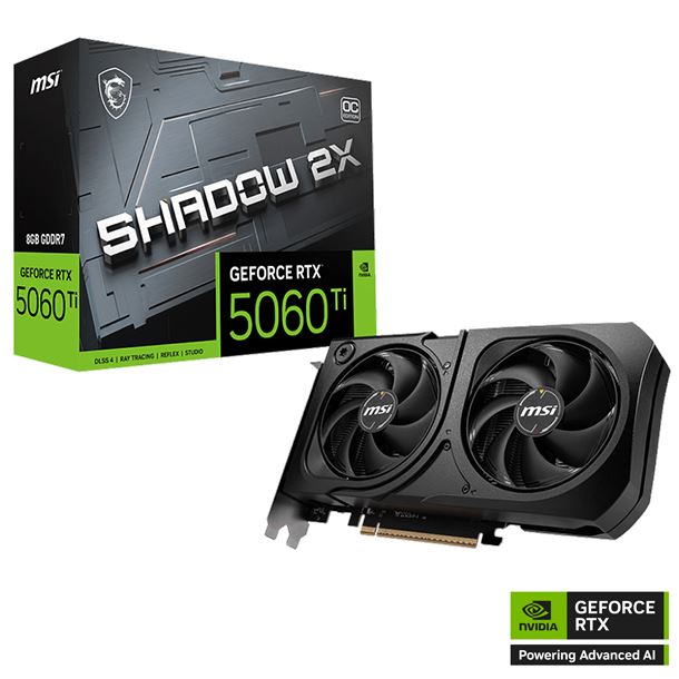 PLACA DE VIDEO GeForce RTX 5060 TI 8GB MSI SHADOW 2X OC PLUS