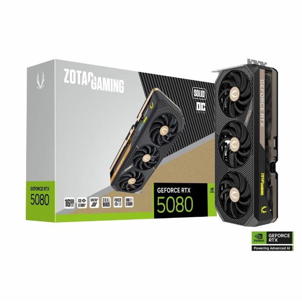 PLACA DE VIDEO GeForce RTX 5080 16GB ZOTAC GAMING SOLID OC