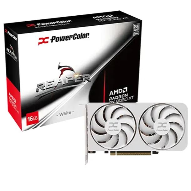 PLACA DE VIDEO RADEON RX 9060 XT 16GB POWERCOLOR REAPER WHITE