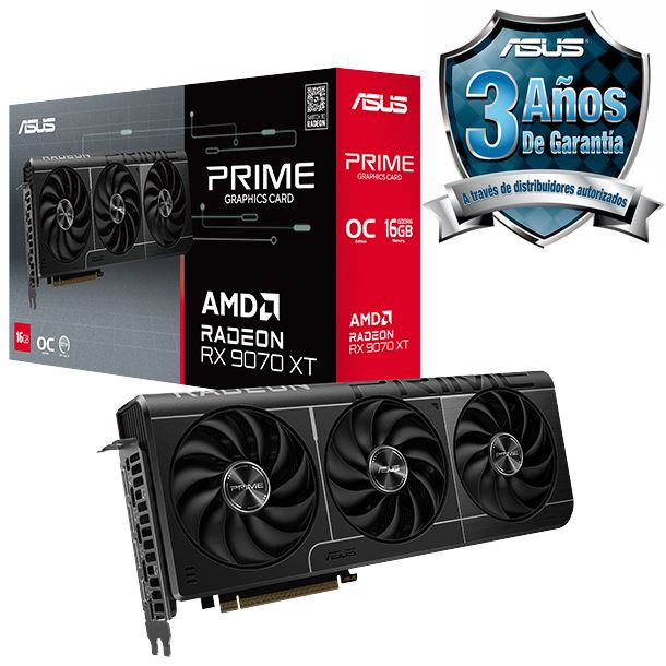 PLACA DE VIDEO RADEON RX 9070 XT 16GB ASUS PRIME OC EDITION