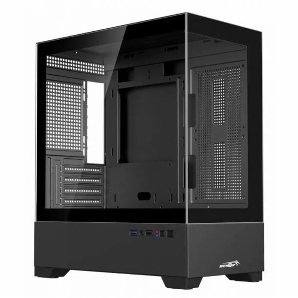 GABINETE SENTEY H30 BLACK TG LATERAL Y FRONTAL 1FAN RGB