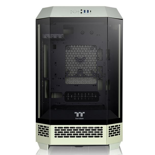 GABINETE THERMALTAKE THE TOWER 300 TG 2FAN MATCHA GREEN