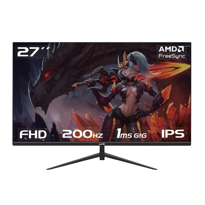 Monitor Gamer Raptor Hawk Eye 27″ Frameless IPS FHD 200Hz 1Ms HDMI-DP Negro