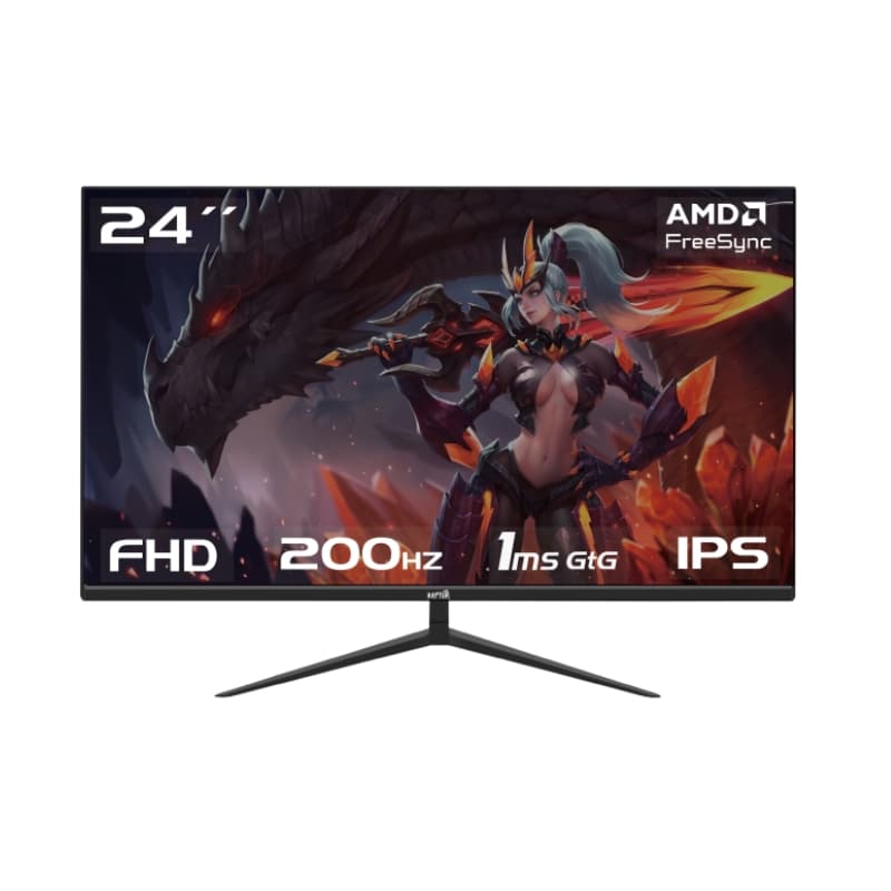 Monitor Gamer Raptor Hawk Eye 24″ Frameless Ips Fhd 200Hz 1Ms Hdmi-Dp Negro
