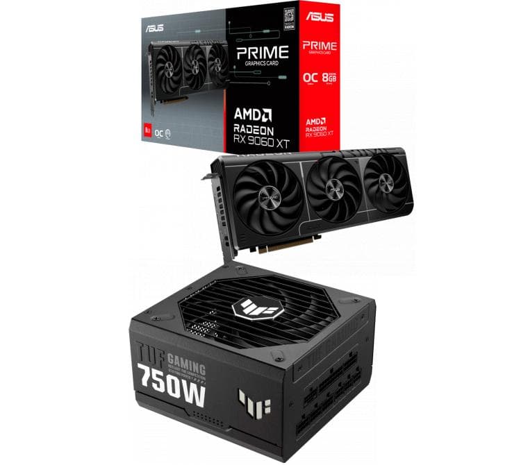 Combo ASUS PRIME Radeon RX 9060 8GB OC + Fuente ASUS TUF 750W 80 Plus Gold