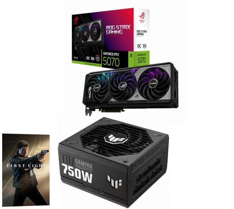 Combo ASUS ROG STRIX GeForce RTX 5070 12GB OC + Fuente ASUS TUF 750W 80 Plus Gold