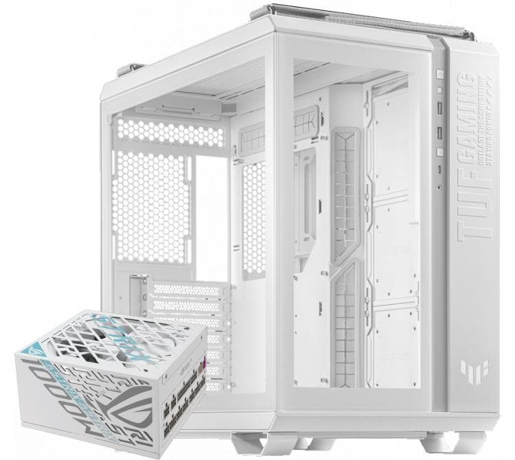 Combo ASUS White Edition Gabinete TUF GT502 + Fuente ASUS ROG Strix 1000W 80 Plus Platinum