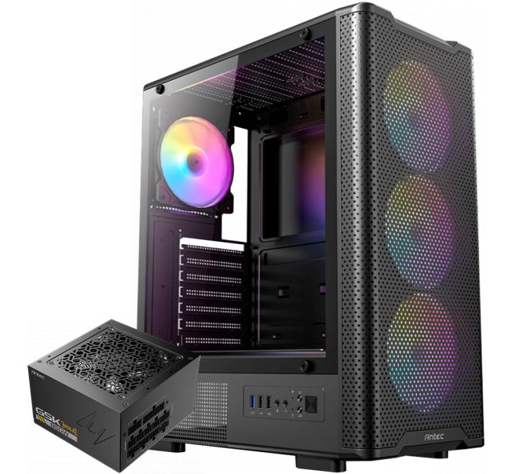 Combo Antec Gabinete VX310 ARGB Black 4x120mm + Fuente Antec 850W 80 Plus Gold Full Modular GSK