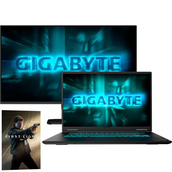 Combo Gigabyte Gaming A16 Ryzen 7 260 16GB DDR5 512GB SSD RTX 5060 3VHK3LAC93MH + Monitor Gamer Gigabyte GS25F14 24.5" FHD 144Hz