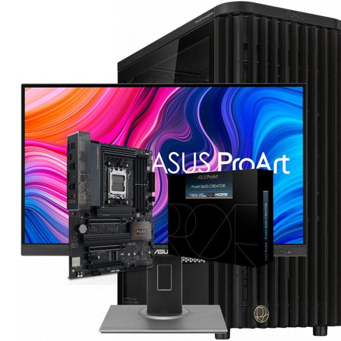 KIT ASUS ProArt Edition Gabinete PA401 Professional + Mother B650-CREATOR + Monitor PA278QV-J 27" WQHD 1440p IPS 75Hz