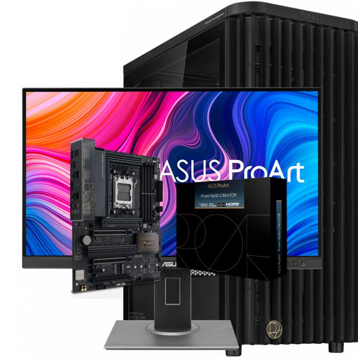 KIT ASUS ProArt Edition Gabinete PA401 Professional + Mother B650-CREATOR + Monitor PA278QV-J 27" WQHD 1440p IPS 75Hz