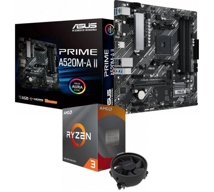 Kit Mother ASUS PRIME A520M-A II + Procesador AMD Ryzen 3 5300G 4.2GHz Turbo AM4 + Wraith Stealth Cooler