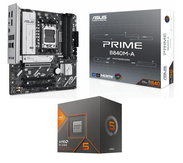 Kit Mother ASUS PRIME B840M-A + Procesador AMD Ryzen 5 8600G 5.0GHz Turbo AM5 + Wraith Stealth Cooler