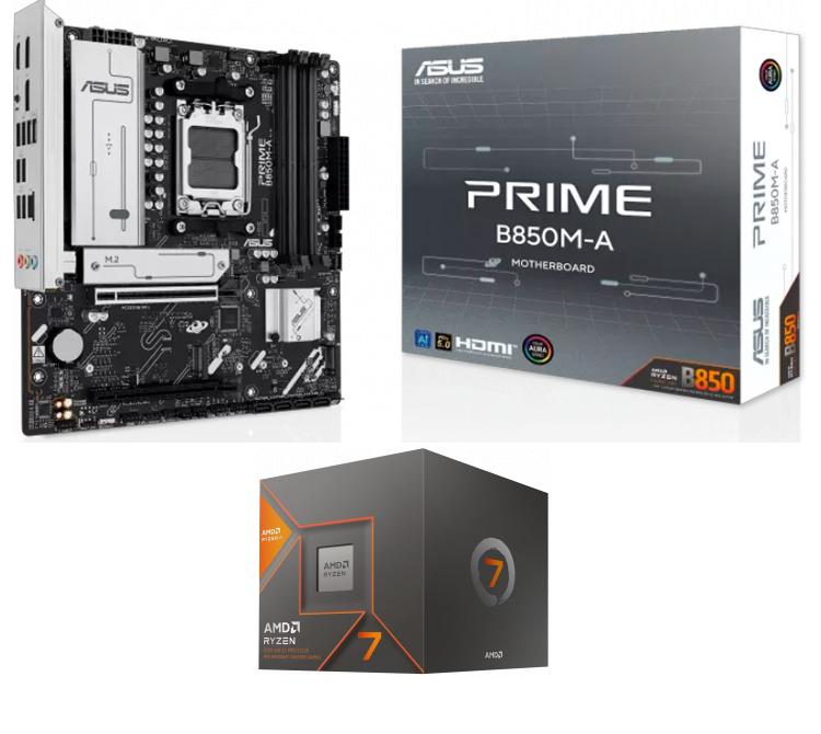 Kit Mother ASUS PRIME B850M-A + Procesador AMD Ryzen 7 8700G 5.1GHz Turbo AM5 + Wraith Stealth Cooler