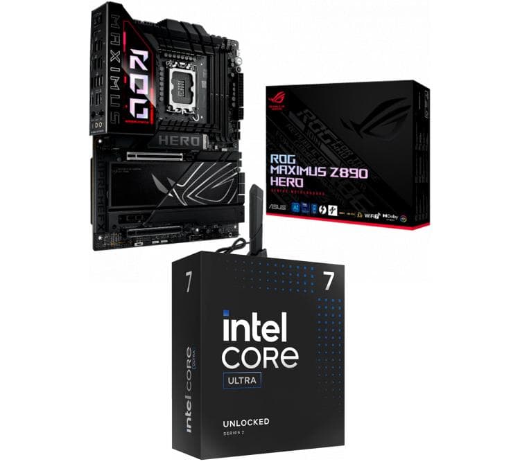 Kit Mother ASUS ROG MAXIMUS Z890 HERO + Procesador Intel Core Ultra 7 265K 5.5Ghz Turbo Socket 1851 Arrow Lake
