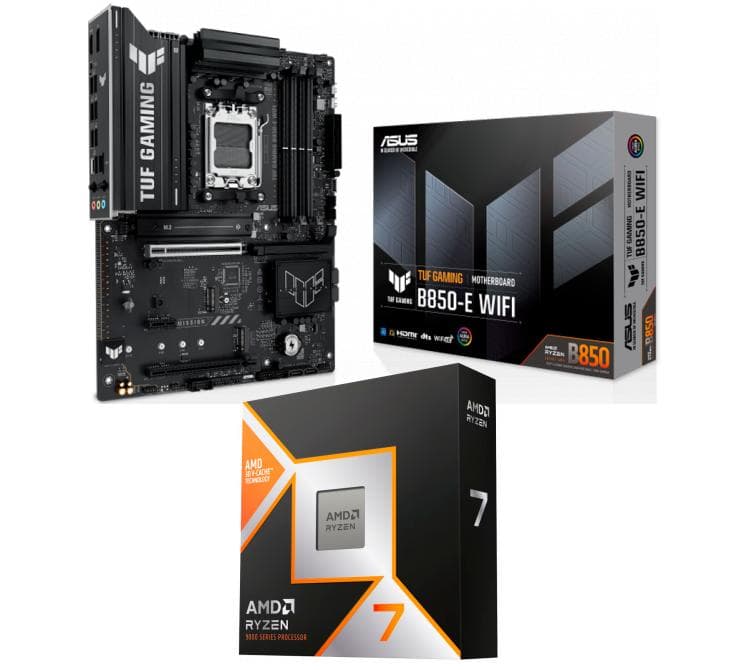 Kit Mother ASUS TUF GAMING B850-E WIFI + Procesador AMD Ryzen 7 9800X3D 5.2GHz Turbo AM5 - No Incluye Cooler