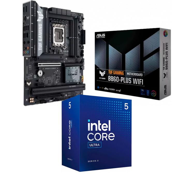 Kit Mother ASUS TUF GAMING B860-PLUS WIFI + Procesador Intel Core Ultra 5 225F 4.9Ghz Turbo Socket 1851