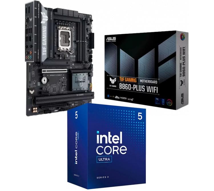 Kit Mother ASUS TUF GAMING B860-PLUS WIFI + Procesador Intel Core Ultra 5 225 4.9Ghz Turbo Socket 1851