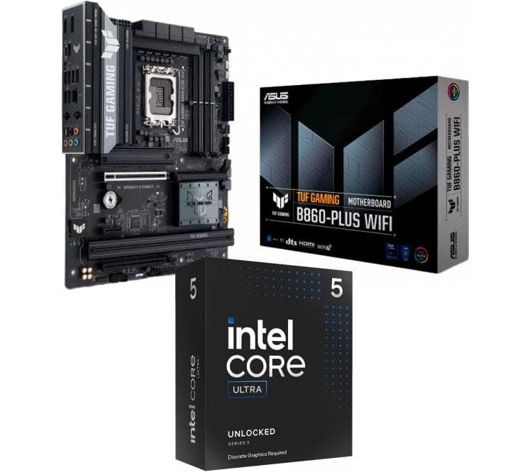 Kit Mother ASUS TUF GAMING B860-PLUS WIFI + Procesador Intel Core Ultra 5 245KF 5.2Ghz Turbo Socket 1851