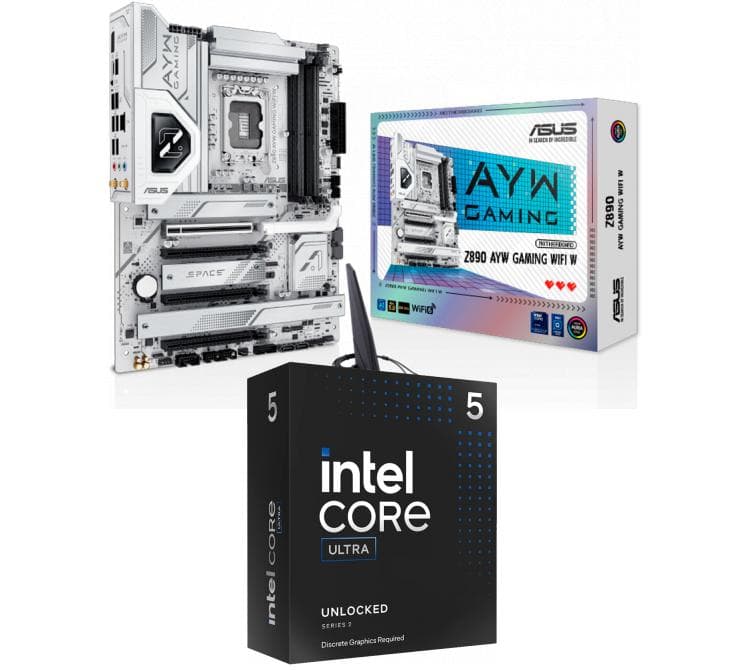 Kit Mother ASUS Z890 AYW GAMING WIFI W + Procesador Intel Core Ultra 5 245KF 5.2Ghz Turbo Socket 1851