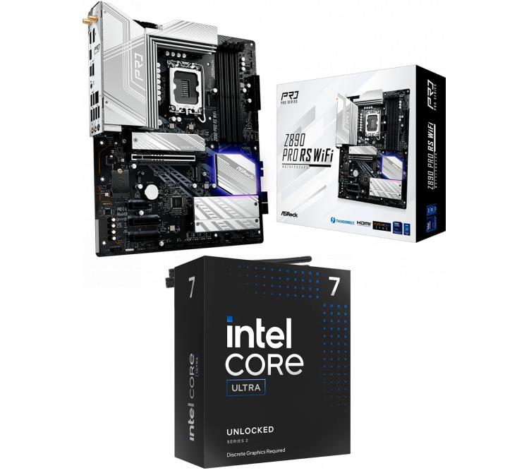 Kit Mother Asrock Z890 PRO RS WIFI + Procesador Intel Core Ultra 7 265KF 5.5Ghz Turbo Socket 1851