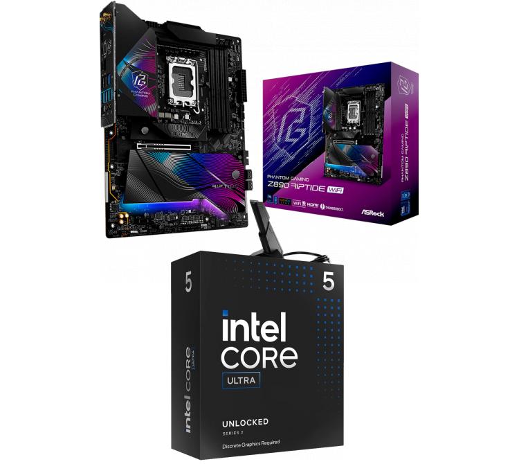 Kit Mother Asrock Z890 RIPTIDE WIFI + Procesador Intel Core Ultra 5 245KF 5.2Ghz Turbo Socket 1851