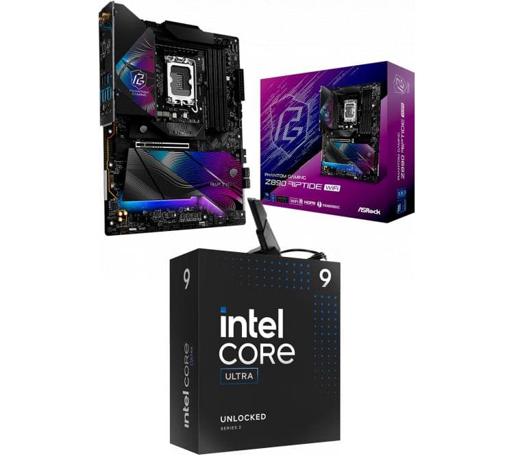 Kit Mother Asrock Z890 RIPTIDE WIFI + Procesador Intel Core Ultra 9 285K 5.7Ghz Turbo Socket 1851