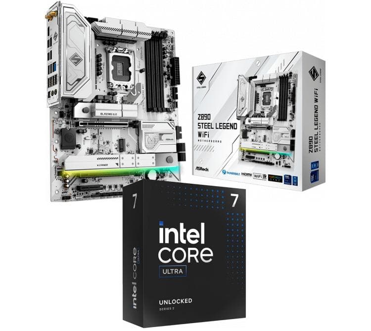Kit Mother Asrock Z890 STEEL LEGEND WIFI + Procesador Intel Core Ultra 7 265K 5.5Ghz Turbo Socket 1851