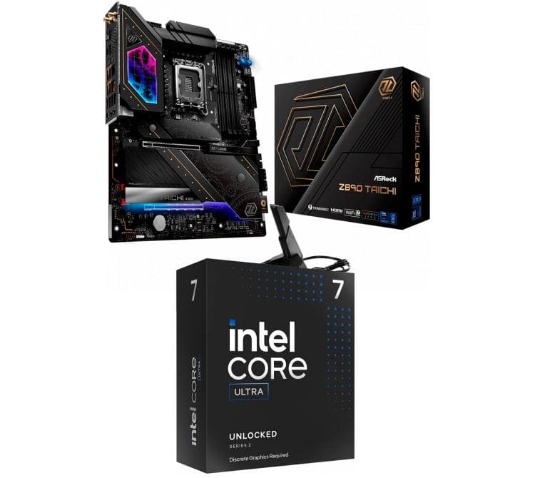 Kit Mother Asrock Z890 TAICHI + Procesador Intel Core Ultra 7 265KF 5.5Ghz Turbo Socket 1851 Arrow Lake