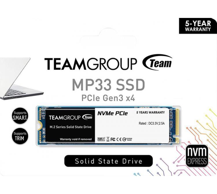 Disco Solido SSD M.2 Team 512GB MP33 1700MB/s NVMe PCI-E Gen3 x4