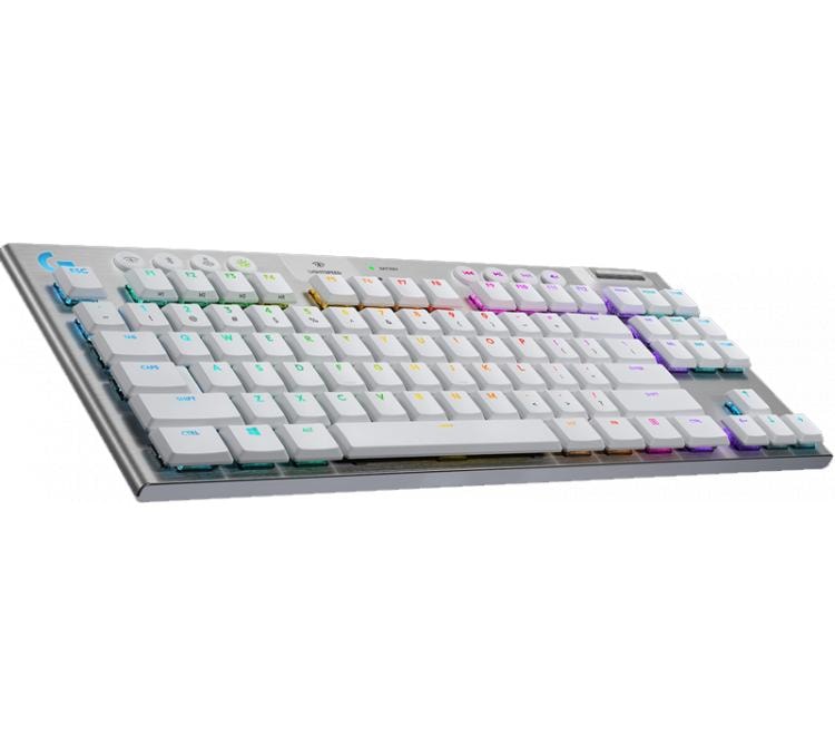 Teclado Mecanico Logitech G915 Low Profile Lightspeed Wireless 2.4Ghz Bluetooth LightSync RGB Switch Brown TKL White 40hs