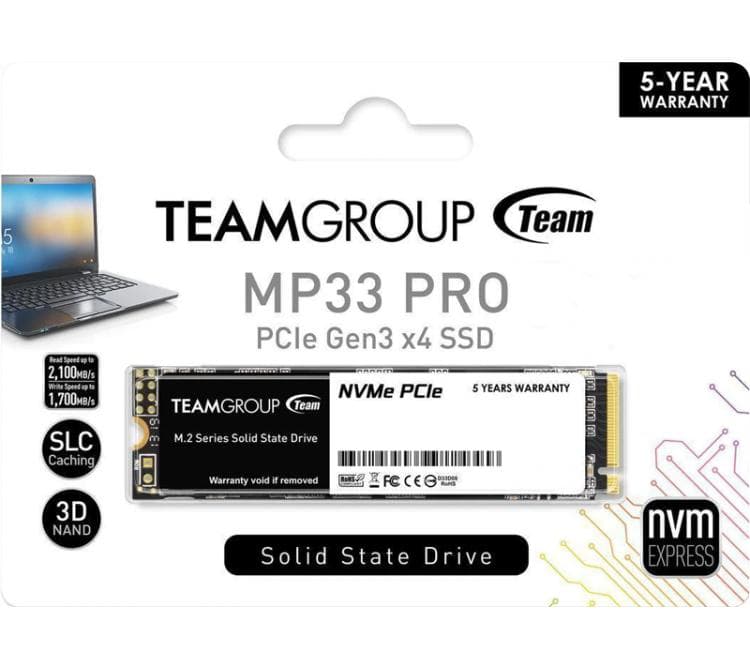 Disco Solido SSD M.2 Team 1TB MP33 PRO 3400MB/s NVMe PCI-E Gen3 x4