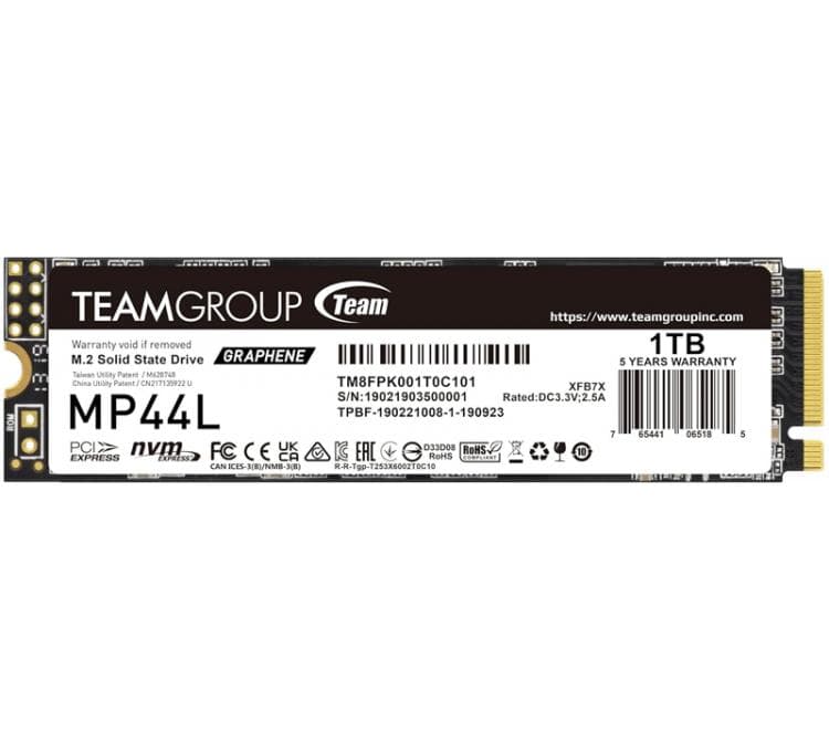 Disco Solido SSD M.2 Team 1TB MP44L 5000MB/s NVMe PCI-E x4 Gen4