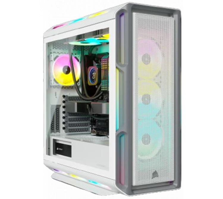 Gabinete Corsair ICUE 5000T RGB White 3x120mm LL120 ARGB Fans + HUB