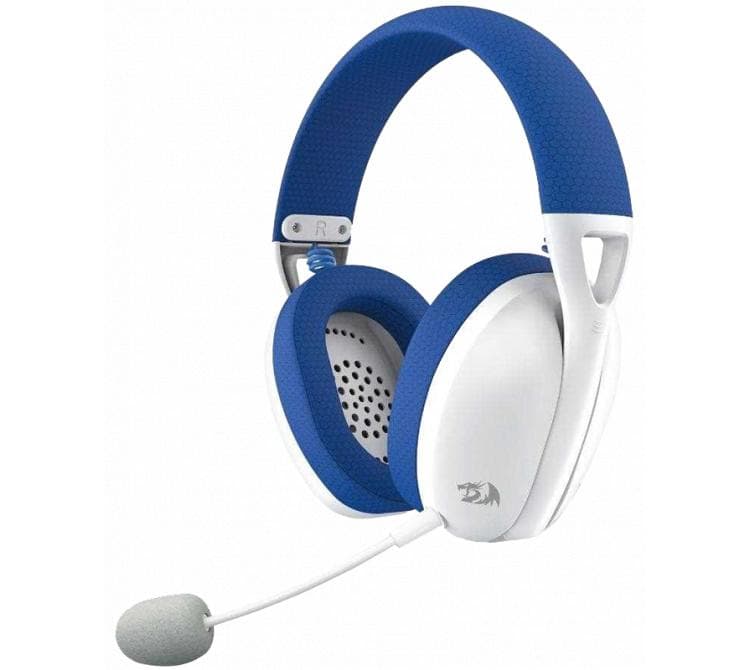 Auriculares Redragon Ire PRO H848 Ultra LightWeight Wireless 2.4Ghz Bluetooth 5.2 White/Blue USB-C