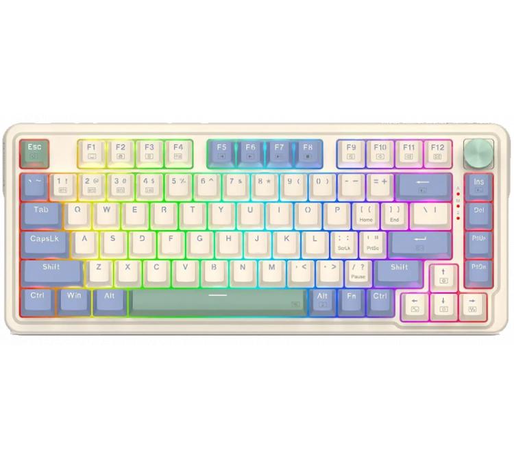 Teclado Mecanico Redragon K673 Ucal PRO Wireless Bluetooth 75% Switch Linear RED Cream/Purple/Green RGB