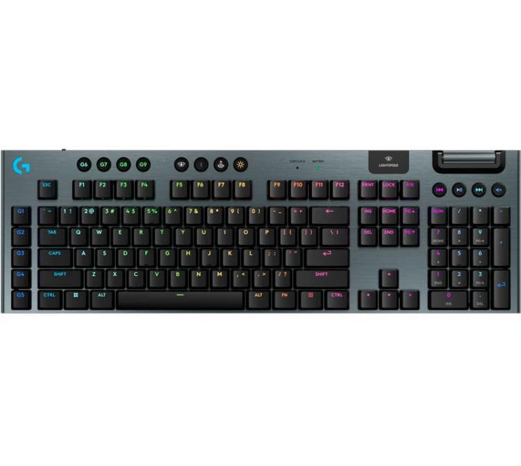 Teclado Mecanico Logitech G915X Wireless 2.4Ghz Bluetooth Tri-Mode Low Profile Lightspeed LightSync RGB Switch GL Tactile Black RGB