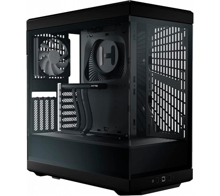 Gabinete HYTE Y40 Pitch Black Vidrio Templado 2x120mm Fans Vertical GPU Mount Inc. Cable Riser PCIe 4x16 USB-C 3.2